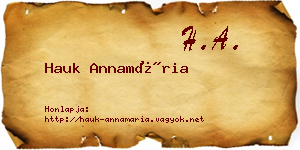 Hauk Annamária névjegykártya